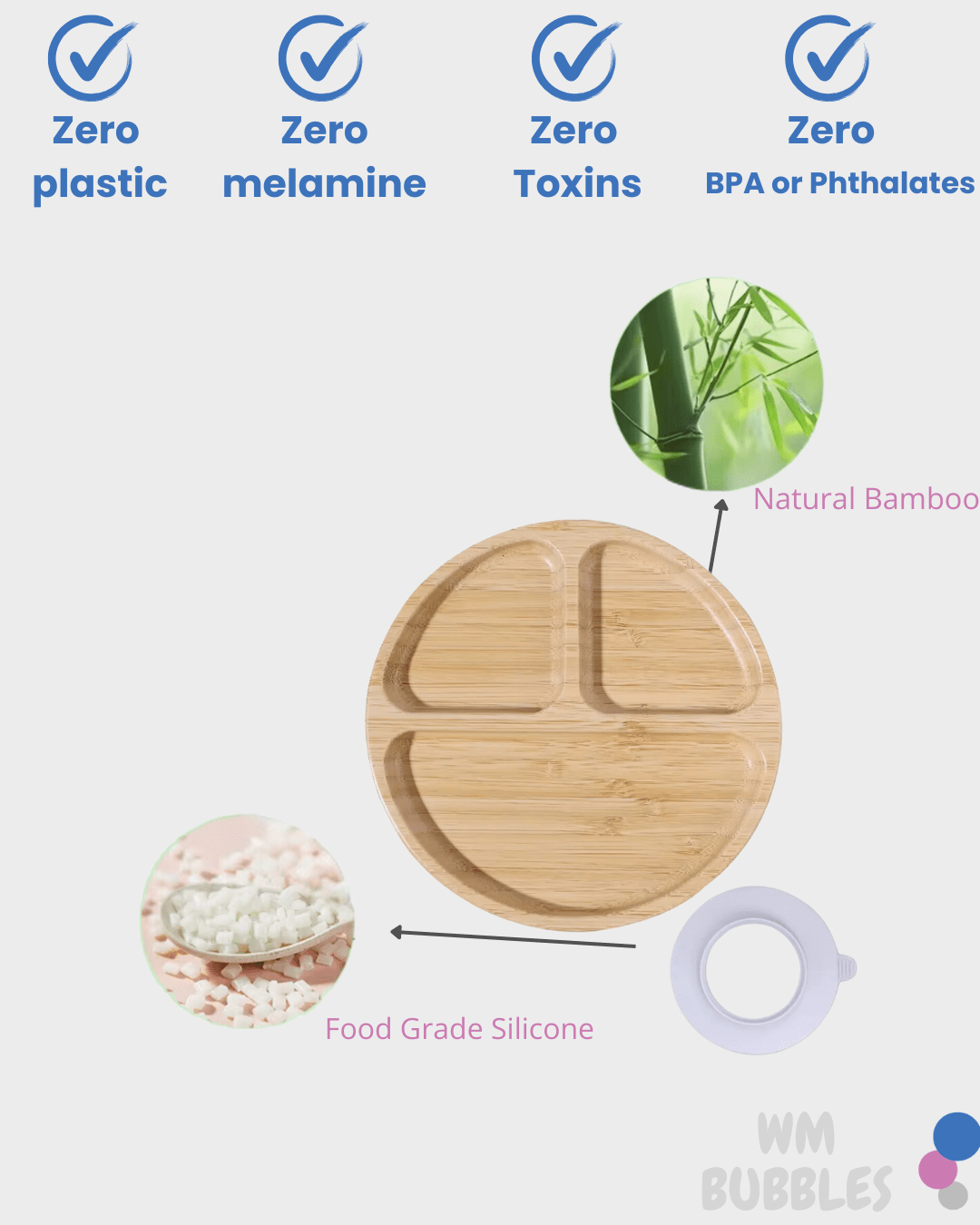 Circle Bamboo Baby Weaning Set - WM BUBBLES
