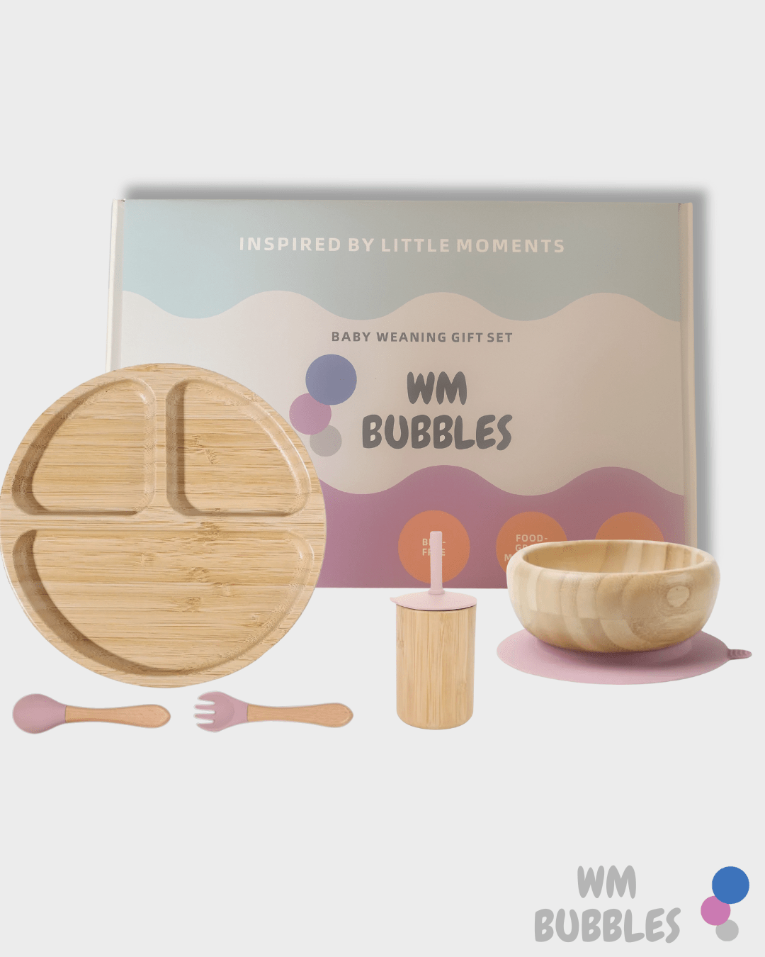 Circle Bamboo Baby Weaning Set - WM BUBBLES