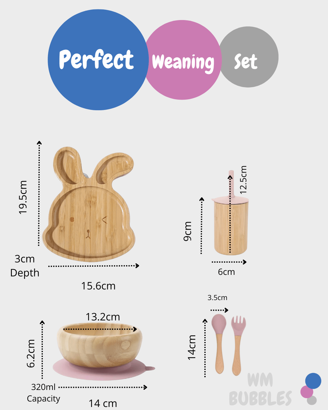 Rabbit Bamboo Baby Weaning Set - WM BUBBLES