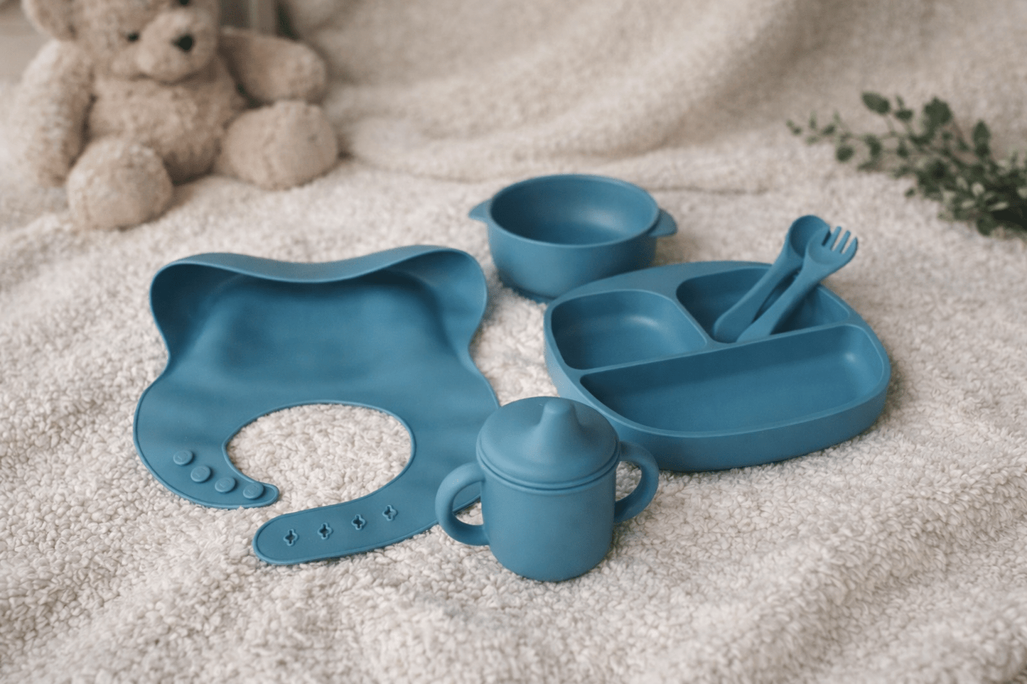 Blue Silicone Weaning Set - WM BUBBLES