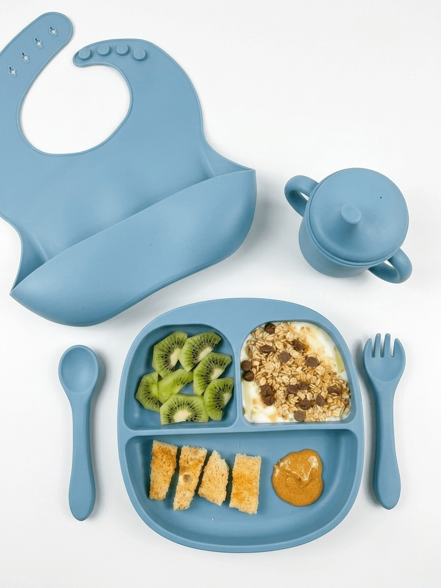 Blue Silicone Weaning Set - WM BUBBLES
