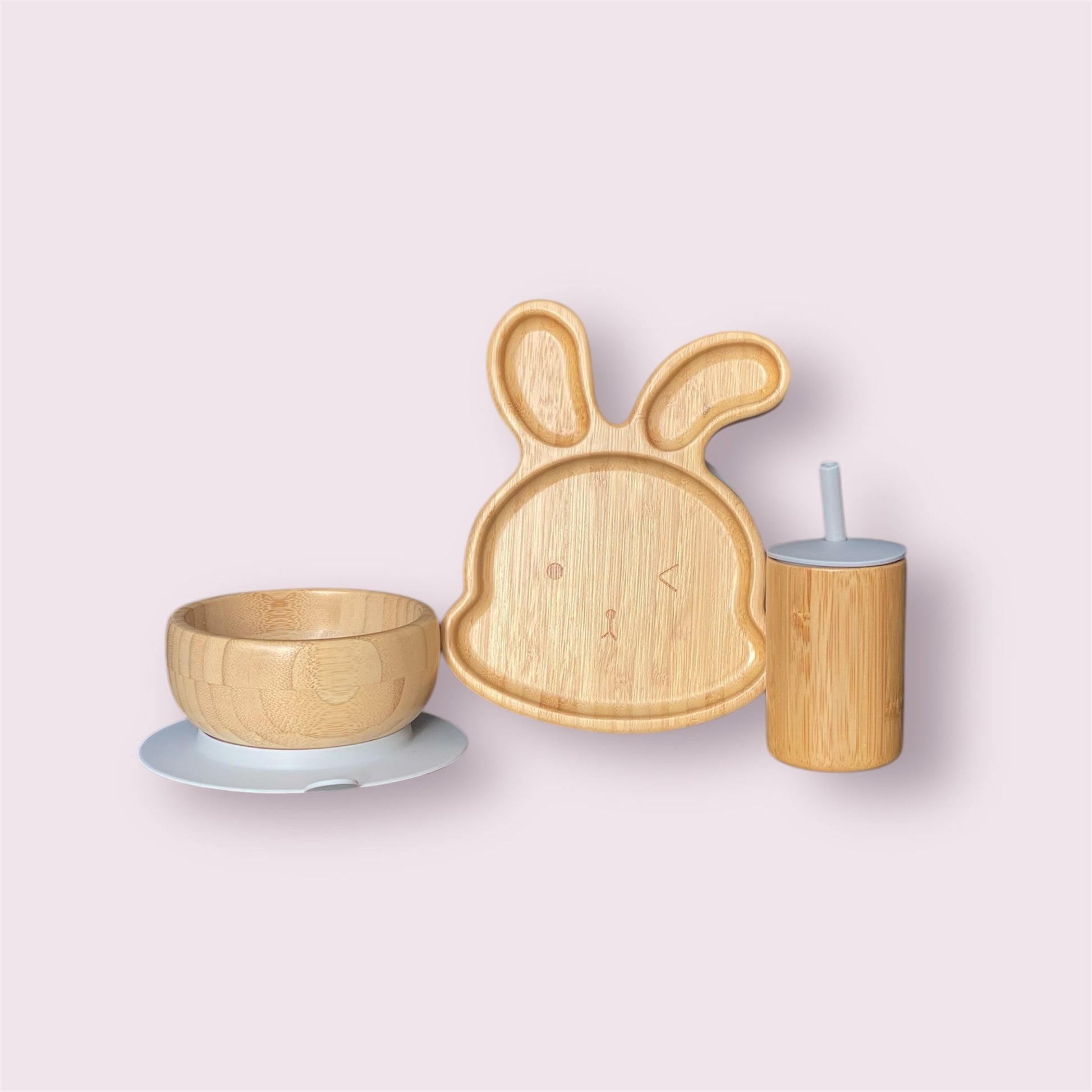 Rabbit Bamboo Baby Weaning Set – Eco - Friendly Feeding Essentials - WM BUBBLES